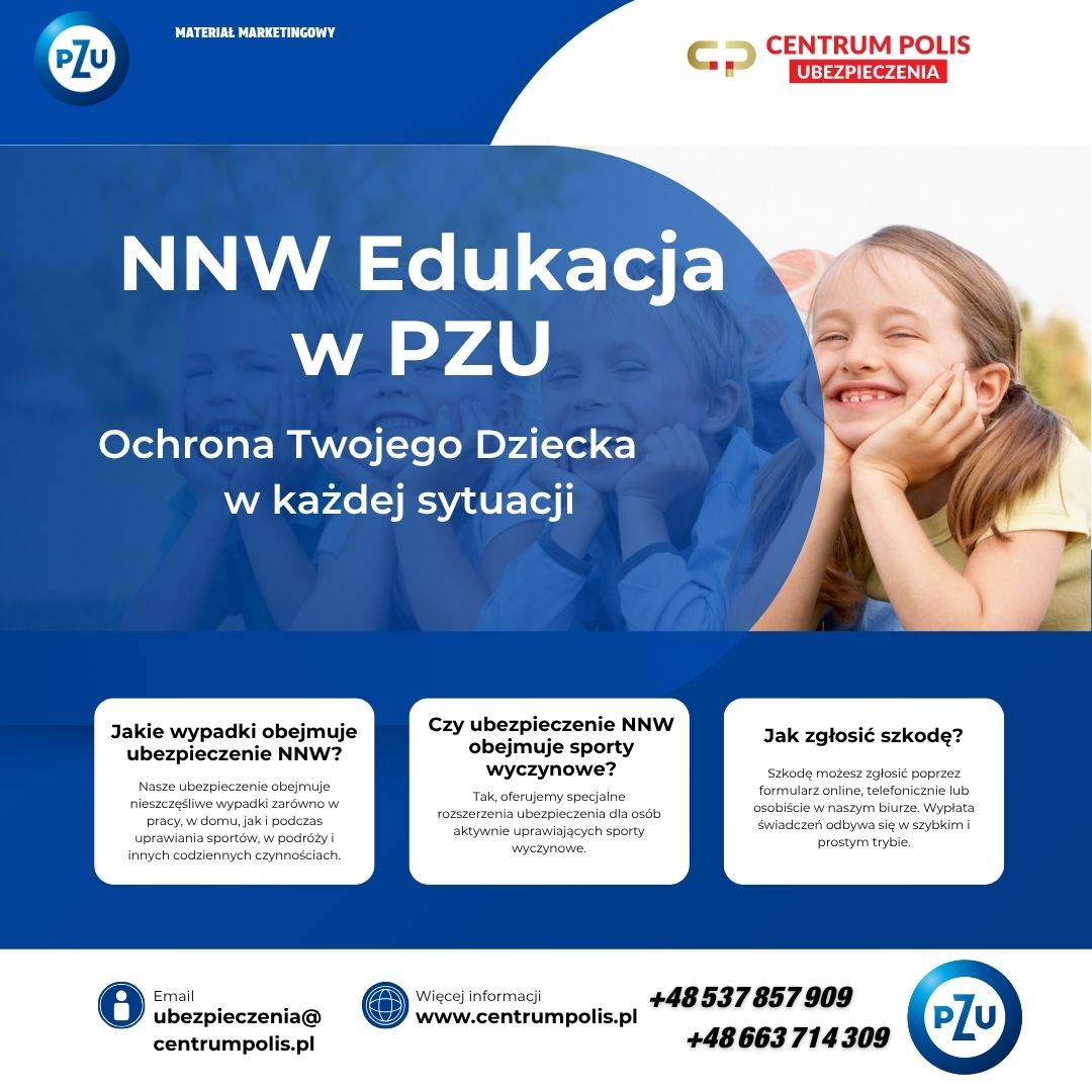 Strona główna 2 Zapewnij swojemu dziecku ochronę w razie nieszczęśliwego wypadku. NNW Edukacja w PZU zabezpieczy twoje dziecko w każdej nieprzewidzianej sytuacji, zarówno w domu, jak i poza nim.